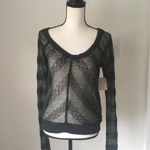 We The Free Black & Green Black Comb Sweater / LRG